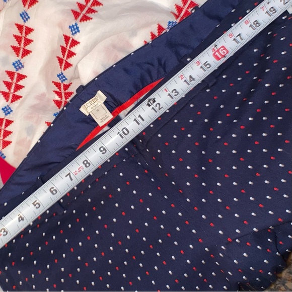 J. Crew Winnie Pant, navy with red and white polka dots EUC - Picture 5 of 13